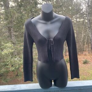 SHEIN Black Tie-Front Cardigan